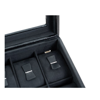 LONDON Uhrenkoffer für 10 Uhren mit Glasdeckel aus Leder