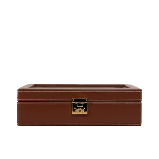 Cordoba Watch Case voor 10 horloges met lederen glazen deksel