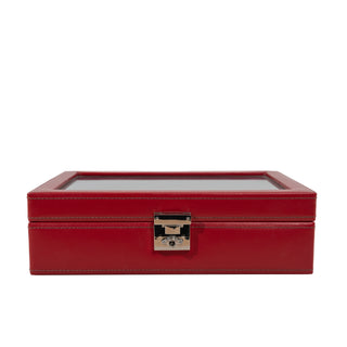 Cordoba Watch Case voor 10 horloges met lederen glazen deksel