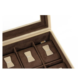 Cordoba Watch Case voor 10 horloges met lederen glazen deksel
