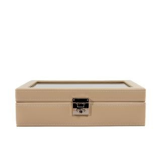 Cordoba Watch Case voor 10 horloges met lederen glazen deksel