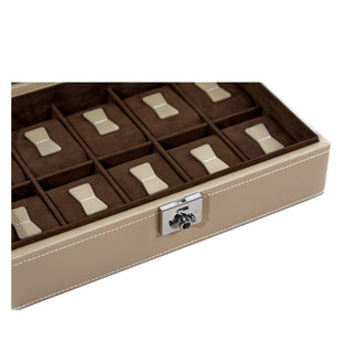 Cordoba Watch Case voor 10 horloges met lederen glazen deksel