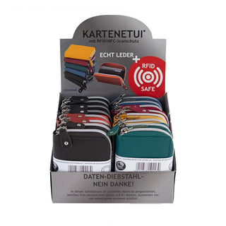 Kaartkoffer in het display, leer, VE16