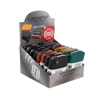 Kaartkoffer in het display, leer, VE16