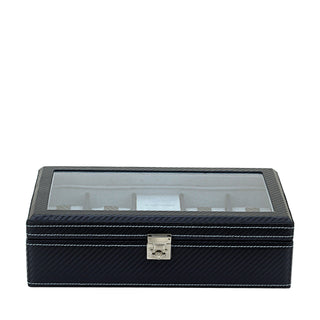 LED Watch Suitcase Carbon 9 horloges