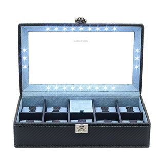 LED Watch Suitcase Carbon 9 horloges