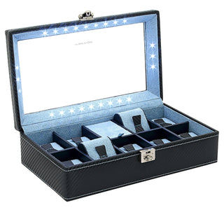 LED Watch Suitcase Carbon 9 horloges