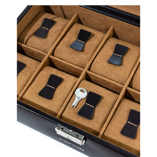 Bond watch case for 10 watches with glass lid