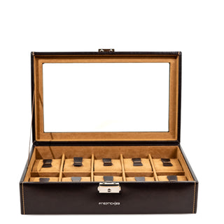 Bond watch case for 10 watches with glass lid