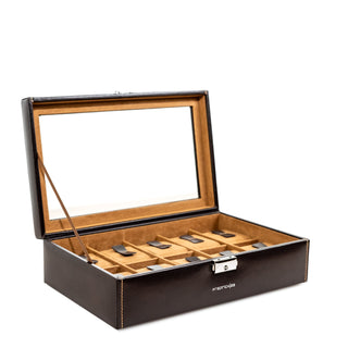 Bond watch case for 10 watches with glass lid