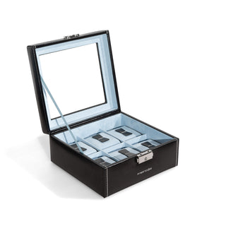 Caja de reloj Bond para 6 relojes con tapa de cristal