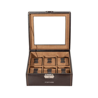 Bond watch case for 6 watches with glass lid