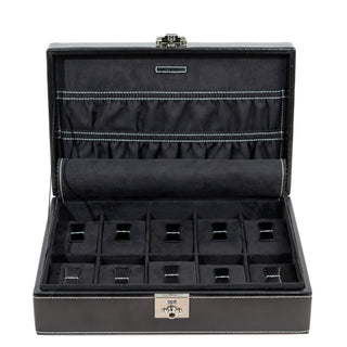 Watch case London for 10 watches made of leather