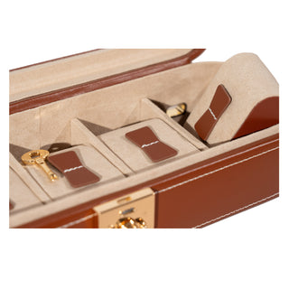 Cordoba watch case for 5 watches with leather glass lid