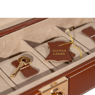 Cordoba watch case for 5 watches with leather glass lid