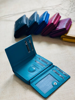 Geldbörse-Set 7 Farben Leder RFID NFC SAFE