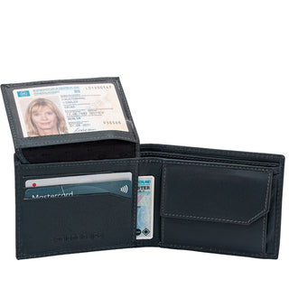 Wallet Midi landscape format leather with RFID NFC scan protection TÜV tested