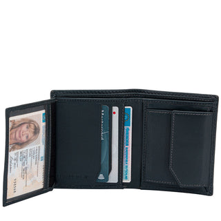 Portefeuille format portrait midi en cuir avec protection RFID NFC scan testé TÜV