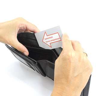 Portefeuille en cuir portrait avec protection RFID NFC scan testé TÜV