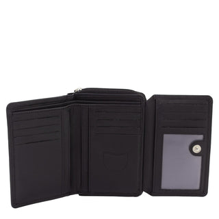 Leather wallet with RFID NFC scan protection TÜV tested