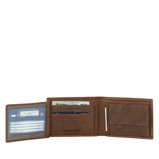 Monedero vintage, cuero con protección de escaneo RFID NFC TÜV probado