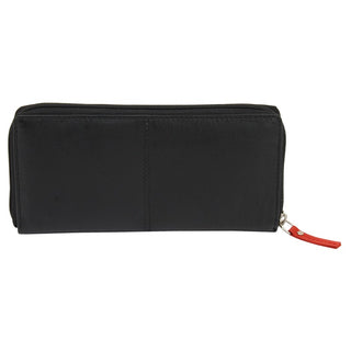Long women's wallet with contrasting insert