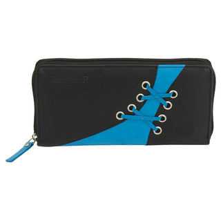 Long women's wallet with contrasting insert