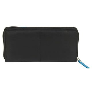 Long women's purse with contrast insert