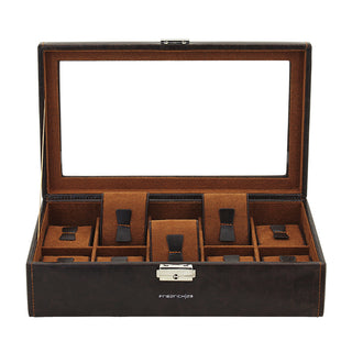 Bond watch case for 10 watches with glass lid