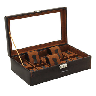 Bond watch case for 10 watches with glass lid