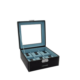 Bond watch case for 6 watches with glass lid