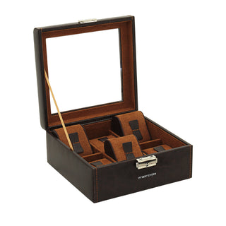 Bond watch case for 6 watches with glass lid