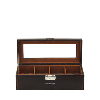 Bond watch case for 4 watches with glass lid