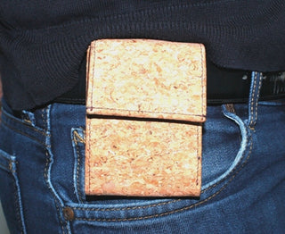 Cinturón billetero de corcho con protección de escáner RFID